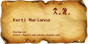 Kerti Marianna névjegykártya